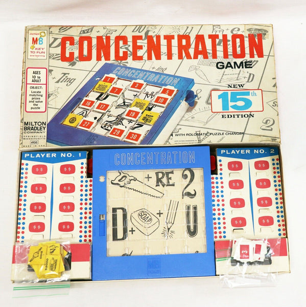 VINTAGE 1970 Milton Bradley Concentration 15th Edition Board Game