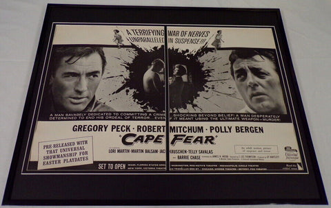 1962 Cape Fear 16x20 Framed ORIGINAL Industry Advertisement Gregory Peck