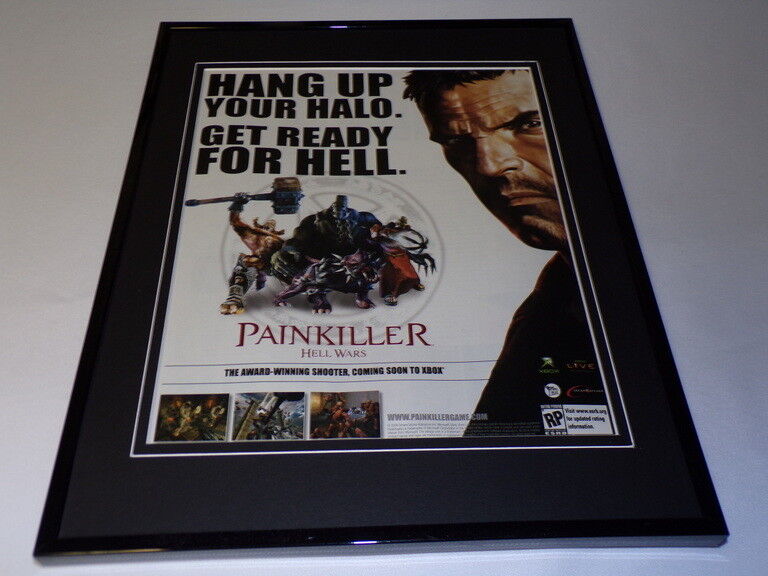 Painkiller Hell Wars 2006 XBox Framed 11x14 ORIGINAL Advertisement