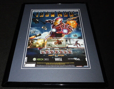 Iron Man 2008 XBox Nintendo DS Framed 11x14 ORIGINAL Advertisement