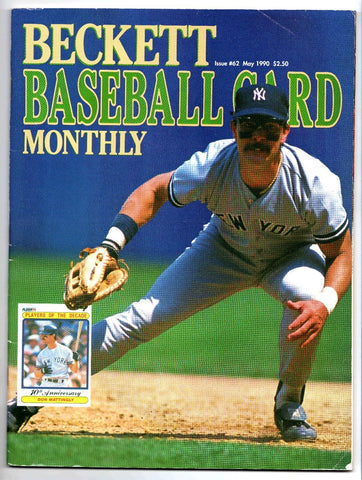 VINTAGE May 1990 Beckett Baseball Card Magazine #62 Don Mattingly