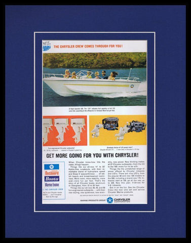 1967 Chrysler Outboard Boats Framed 11x14 ORIGINAL Vintage Advertisement