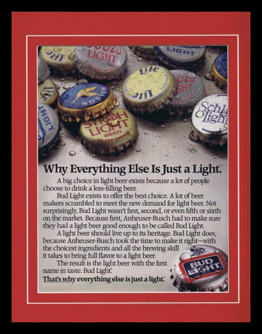 1986 Bud Light Beer 11x14 Framed VINTAGE Advertisement