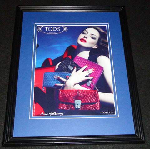 Anne Hathaway 2011 Tod's Framed 11x14 ORIGINAL Vintage Advertisement 