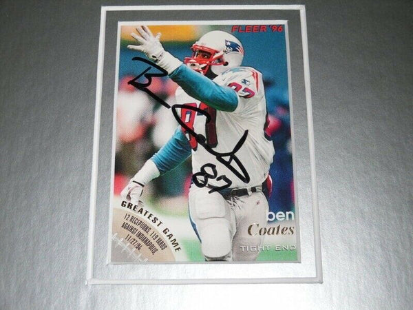 Ben Coates Signed Framed 11x17 Photo Display Patriots