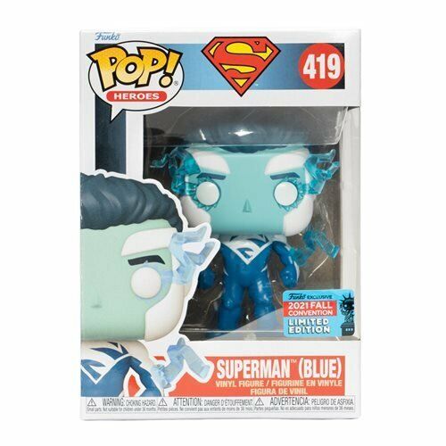 NEW SEALED 2021 Funko Pop Figure DC Superman Blue Convention Exclusive