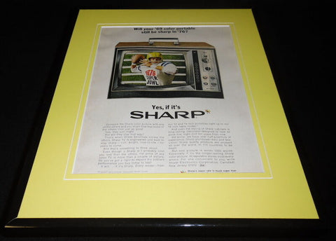 1969 Sharp Color TV Super Bowl Framed 11x14 ORIGINAL Vintage Advertisement