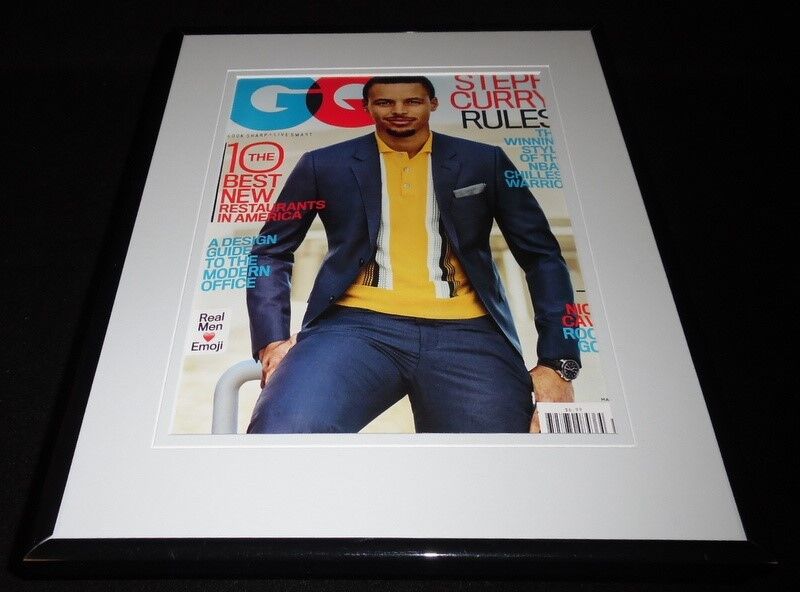 Stephen Curry 11x14 Framed ORIGINAL 2017 GQ Magazine Cover Warriors