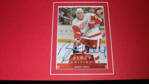 Brett Hull Signed Framed 16x20 Photo & Quote Set Red Wings