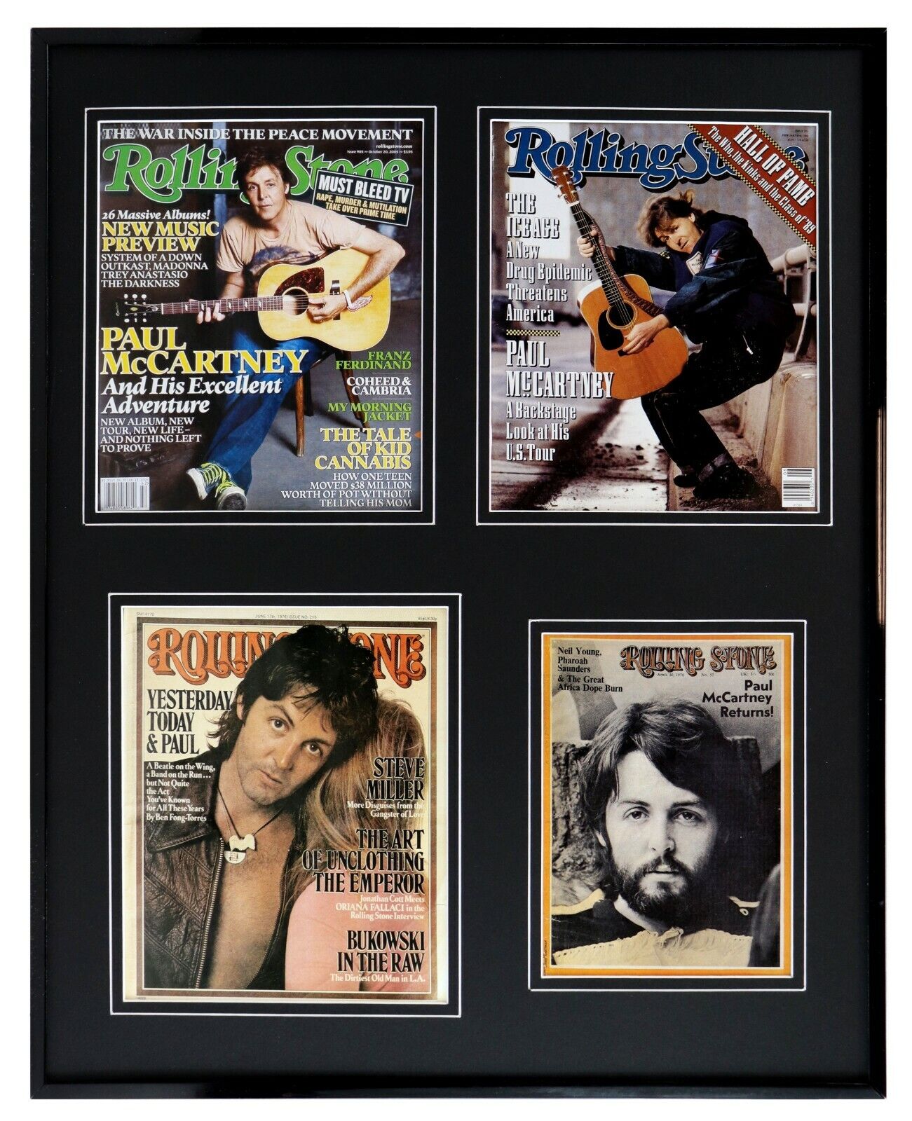 Sir Paul McCartney 16x20 Framed Rolling Stone Cover Set