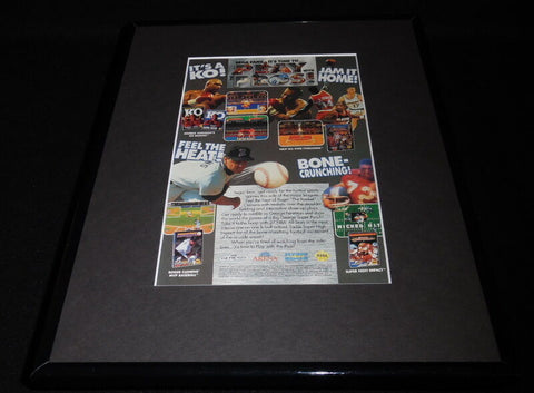 Roger Clemens MVP Baseball 1992 Sega Genesis Framed 11x14 ORIGINAL Advertisement