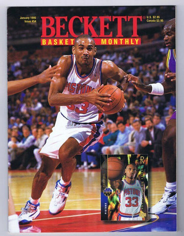 ORIGINAL Vintage January 1995 Beckett Basketball Card Magazine Grant Hill