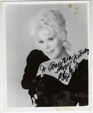 Eva Gabor Signed 8x10 Photo JSA Green Acres Rescuers Aristocrats Match Game U