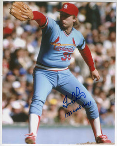 Dave Lapoint Signed 8x10 Photo Cardinals 1982 World Champs Inscription