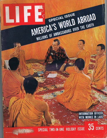 ORIGINAL Vintage Life Magazine December 23 1957 Monks in Laos