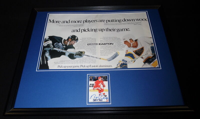 Brett Hull Signed Framed 1992 Easton 16x20 Advertising Display w/ Wayne Gretzky