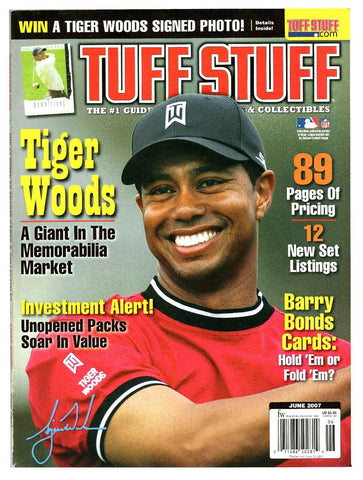 VINTAGE June 2007 Tuff Stuff Magazine Tiger Woods Facsimile Signed