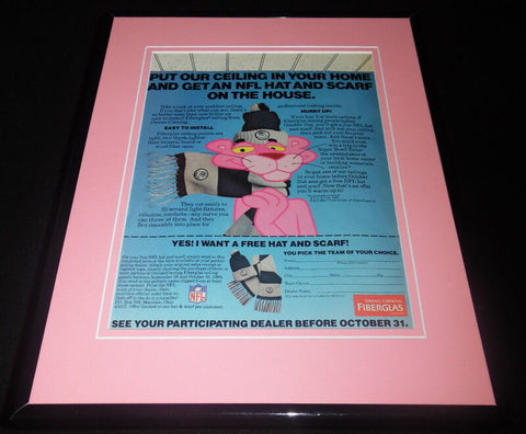 Pink Panther 1985 Owens Corning / NFL Framed 11x14 ORIGINAL Advertisement B