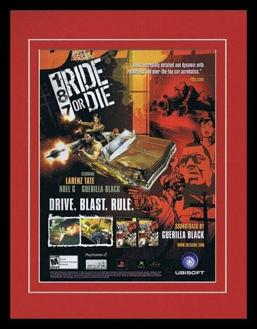 187 Ride or Die 2005 PS2 Xbox 11x14 Framed ORIGINAL Vintage Advertisement