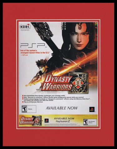 Dynasty Warriors 2005 PS2 Framed 11x14 ORIGINAL Advertisement