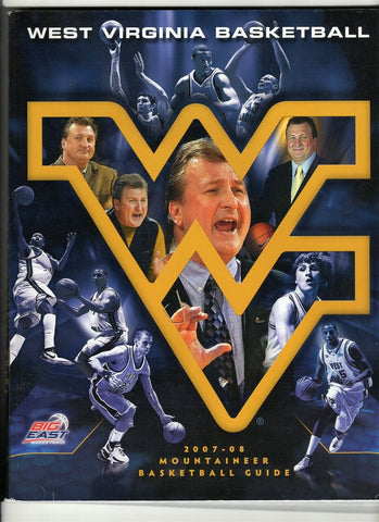 ORIGINAL Vintage 2007-08 West Virginia Mountaineers Basketball Media Guide WVU