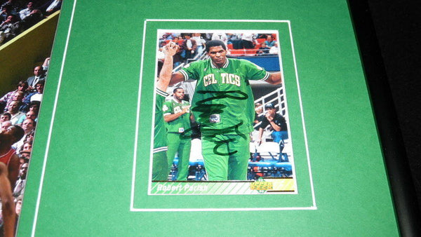 Robert Parish Signed Framed 12x18 Photo Display Celtics 