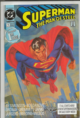 Superman The Man of Steel #1 ORIGINAL Vintage 1991 DC Comics 