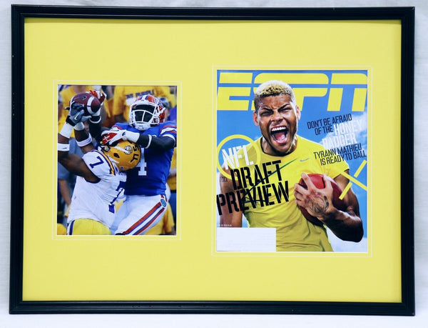 Tyrann Mathieu Signed Framed 18x24 SI Cover Display LSU Honey Badger