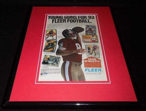 1993 Fleer Football Cards 11x14 Framed ORIGINAL Advertisement Steve Young