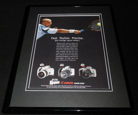 Andre Agassi 2004 Canon EOS Rebel Framed 11x14 ORIGINAL Vintage Advertisement