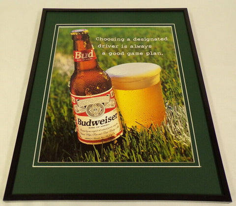 1997 Budweiser Beer Framed 11x14 ORIGINAL Vintage Advertisement 