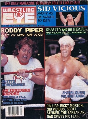 ORIGINAL Vintage July 1991 Wrestling Eye Magazine Rowdy Roddy Piper Ric Flair