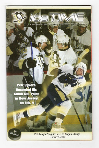 VINTAGE Feb 9 2008 Pittsburgh Penguins LA Kings Program Evgeni Malkin 2 Goals