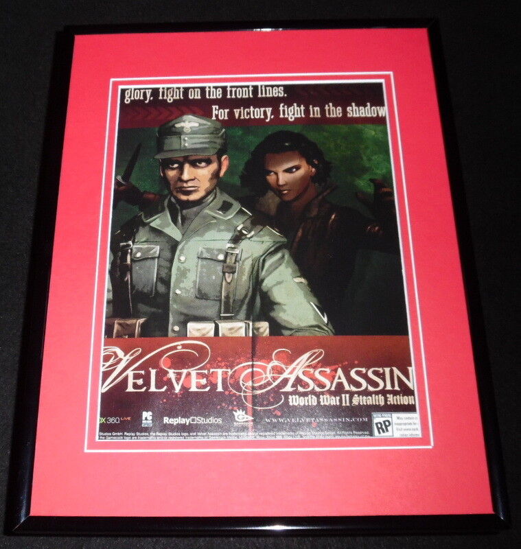 Velvet Assassin 2008 XBox Framed 11x14 ORIGINAL Advertisement 