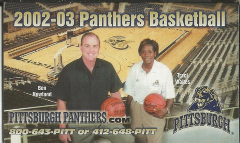 ORIGINAL Vintage 2002 Pittsburgh Panthers Basketball Pocket Schedule Ben Howland