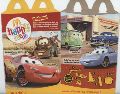 ORIGINAL Vintage 2006 McDonald's Disney Pixar Cars Happy Meal Box 