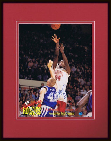 Antonio McDyess Signed Framed 11x14 Photo Display Signature Rookies Alabama