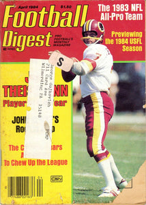 VINTAGE Apr 1984 Football Digest Magazine Joe Theismann