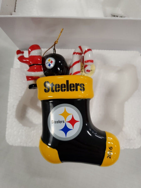 2016 Danbury Mint Pittsburgh Steelers Santa Claus Christmas Ornament w/ box