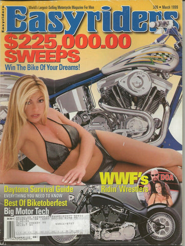 ORIGINAL Vintage Mar 1999 Easyriders Motorcycle Magazine #309 Bikini Cover