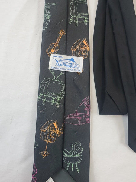 VINTAGE Ralph Marlin Flintstones Fred Wilma Barney Betty Silk Necktie