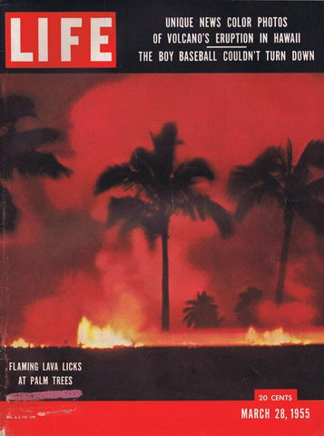 ORIGINAL Vintage Life Magazine March 28 1955 Hawaii Volcano