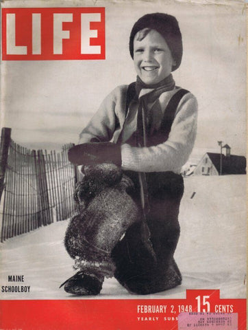 ORIGINAL Vintage Life Magazine February 2 1948 Maine Schoolboy