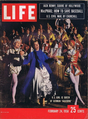 ORIGINAL Vintage Life Magazine February 24 1958 Queen of German Fasching