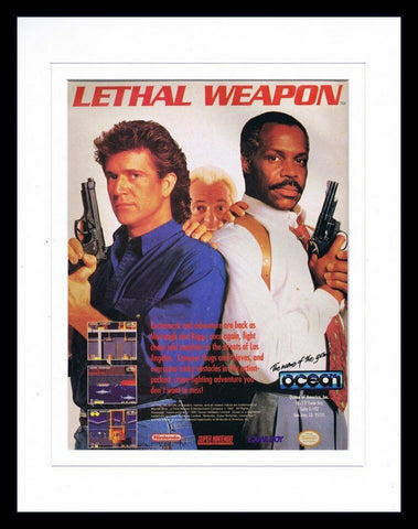 Lethal Weapon 1993 SNES Game Boy Framed 11x14 ORIGINAL Vintage Advertisement 