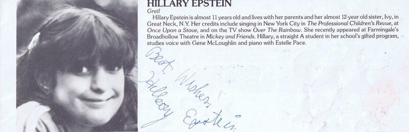 Hillary Epstein Signed Program Page The Sound of Music