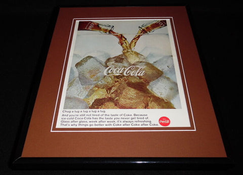 1966 Coca Cola Coke Chug a Lug 11x14 Framed ORIGINAL Vintage Advertisement