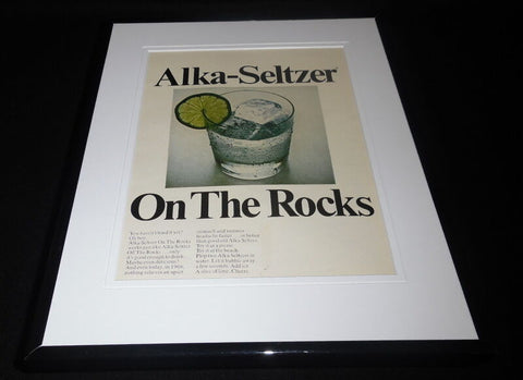 1966 Alka Seltzer on the rocks Framed 11x14 ORIGINAL Vintage Advertisement