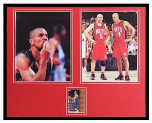 Jason Kidd Signed Framed 16x20 Photo Set CLASSIC Nets Bucks Cals