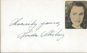 Linda Sterling Signed Vintage 3x5 Index Card JSA 